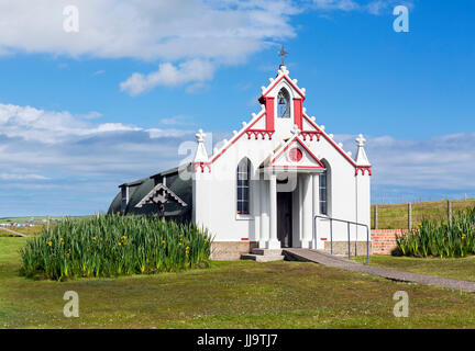 The Italian Chapel, Orkney. The chapel was built by Italian POWs in WWII at Lamb Holm, Orkney, Scotland, UK Stock Photo