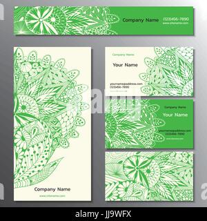 Vector illustration of a brand book, business cards, flyers and  Stock Vector