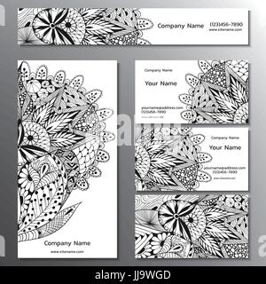 Vector illustration of a brand book, business cards, flyers and  Stock Vector