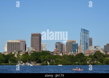 View seen on a boat cruise in the Charles River, Boston Stock Photo