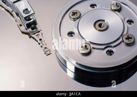 part of a open harddisk Stock Photo