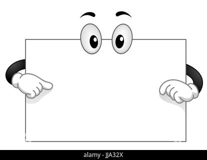 Mascot Illustration of a Blank White Board with Googly Eyes Holding a ...