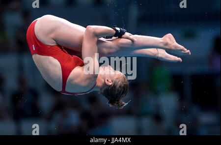 Laura Marino of France in action women's 10m Platform diving final of