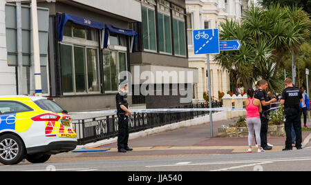 Devonshire Place, Eastbourne, East Sussex, United Kingdom. 18th July, 2017. Police and Ambulance attend an Incident at the Junction of Devonshire Place and Grand Parade Eastbourne Credit: Alan Fraser/Alamy Live News Stock Photo