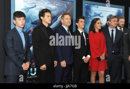 New York, NY, USA. 18th July, 2017. Cillian Murphy, Barry Keoghan, Harry Styles and Kenneth Branagh, Christopher Nolan, Emma Thomas attends the 'DUNKIRK' New York premiere at AMC Lincoln Square IMAX on July 18, 2017 in New York City. ( Credit: John Palmer/Media Punch/Alamy Live News Stock Photo