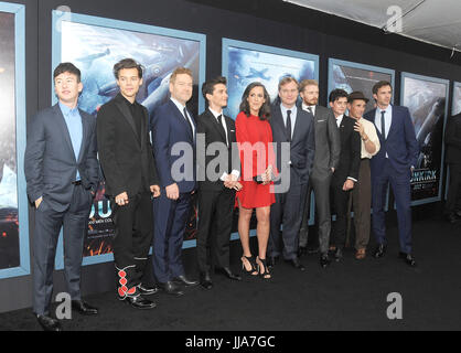 New York, NY, USA. 18th July, 2017. Cillian Murphy, Barry Keoghan, Harry Styles and Kenneth Branagh, Christopher Nolan, Emma Thomas attends the 'DUNKIRK' New York premiere at AMC Lincoln Square IMAX on July 18, 2017 in New York City. ( Credit: John Palmer/Media Punch/Alamy Live News Stock Photo