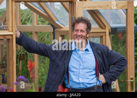 Monty Don gardener,  gardening expert, writer and broadcaster at Tatton Park Flower show which is due to open to the public at 10 am for a five day botanical extravaganza. Knutsford Cheshire, UK.  19th JULY, 2017. Stock Photo
