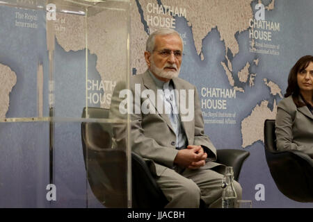 London, UK. 19th Jul, 2017. Dr Kamal Kharazi, former Iranian minister of foreign affairs, speaking at Chatham House on 19 July 2017. Credit: Dominic Dudley/Alamy Live News Stock Photo