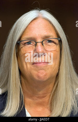 Washington, USA. 19th Jul, 2017. Susan M. Gordon testifies on her nomination to be Principal Deputy Director of National Intelligence, before the United States Senate Select Committee on Intelligence on Capitol Hill in Washington, DC on Wednesday, July 19, 2017. Credit: MediaPunch Inc/Alamy Live News Stock Photo