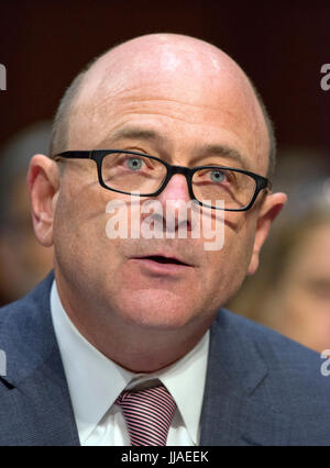 Washington, USA. 19th Jul, 2017. Robert P. Storch testifies on his nomination to be Inspector General of the National Security Agency, Department of Defense, before the United States Senate Select Committee on Intelligence on Capitol Hill in Washington, DC on Wednesday, July 19, 2017. Credit: MediaPunch Inc/Alamy Live News Stock Photo