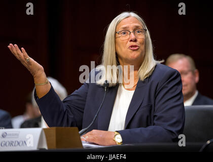 Washington, USA. 19th Jul, 2017. Susan M. Gordon testifies on her nomination to be Principal Deputy Director of National Intelligence, before the United States Senate Select Committee on Intelligence on Capitol Hill in Washington, DC on Wednesday, July 19, 2017. Credit: MediaPunch Inc/Alamy Live News Stock Photo