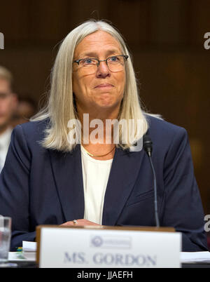 Washington, USA. 19th Jul, 2017. Susan M. Gordon testifies on her nomination to be Principal Deputy Director of National Intelligence, before the United States Senate Select Committee on Intelligence on Capitol Hill in Washington, DC on Wednesday, July 19, 2017. Credit: MediaPunch Inc/Alamy Live News Stock Photo