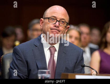 Washington, USA. 19th Jul, 2017. Robert P. Storch testifies on his nomination to be Inspector General of the National Security Agency, Department of Defense, before the United States Senate Select Committee on Intelligence on Capitol Hill in Washington, DC on Wednesday, July 19, 2017. Credit: MediaPunch Inc/Alamy Live News Stock Photo