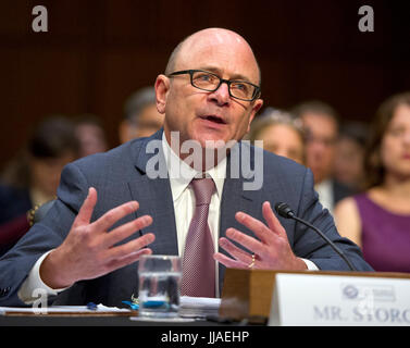 Washington, USA. 19th Jul, 2017. Robert P. Storch testifies on his nomination to be Inspector General of the National Security Agency, Department of Defense, before the United States Senate Select Committee on Intelligence on Capitol Hill in Washington, DC on Wednesday, July 19, 2017. Credit: MediaPunch Inc/Alamy Live News Stock Photo