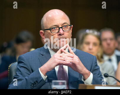 Washington, USA. 19th Jul, 2017. Robert P. Storch testifies on his nomination to be Inspector General of the National Security Agency, Department of Defense, before the United States Senate Select Committee on Intelligence on Capitol Hill in Washington, DC on Wednesday, July 19, 2017. Credit: MediaPunch Inc/Alamy Live News Stock Photo