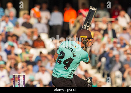 London, UK. 19th July, 2017. Kevin Pietersen batting for Surrey against Essex in the NatWest T20 Blast match at the Kia Oval. Credit: David Rowe/Alamy Live News Stock Photo