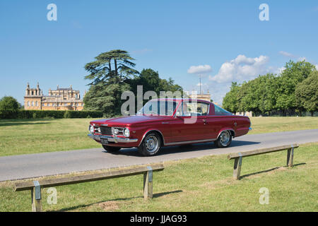 1965 Plymouth Barracuda at Rally of the Giants american car show, Blenheim palace, Oxfordshire, England. Classic vintage American car Stock Photo