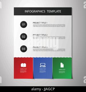 Colorful Infographic Design Template with Icons - Illustration in Freely Editable Vector Format Stock Vector