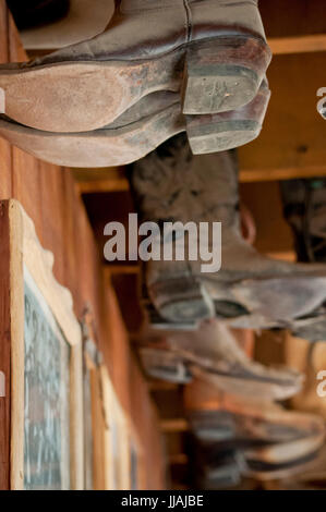 Hanging Cowboy Boots Stock Photo