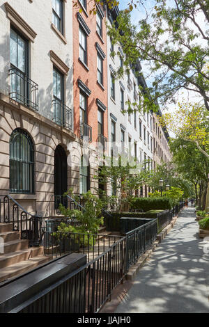 Townhouse buildings in Chelsea, New York in a sunny day Stock Photo