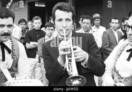 Herb Alpert and the Tijuana Brass performing in the streets of Tijuan Stock Photo