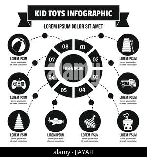 Kid toys infographic concept, simple style Stock Vector