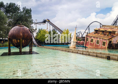 Tidal Wave Ride attraction at Thorpe Park Theme Park, Chertsey, Surrey, UK England Stock Photo