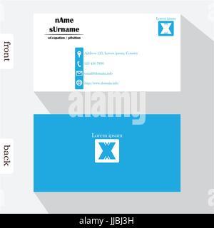 Vector design modern creative business card template. Show front and back of card. Concept first impression for start up business. Clean and clear tem Stock Vector