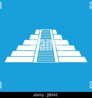 Ziggurat in Chichen Itza icon white Stock Vector
