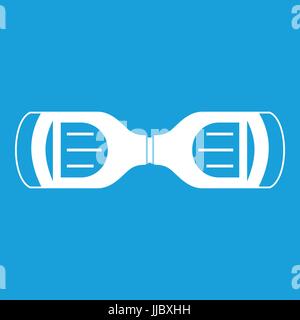 Hoverboard gyro pod top view icon white Stock Vector