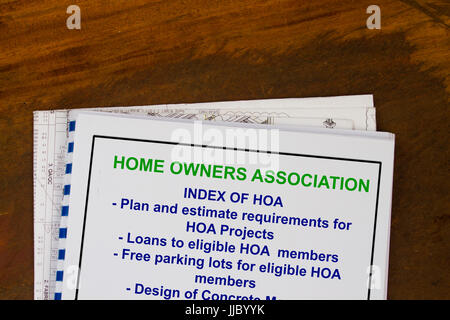 Home owners association - concept of regulation and dues. Stock Photo