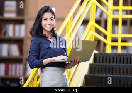 Business lady using laptop Stock Photo