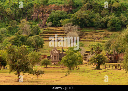 Vat Phou or Wat Phu in Champasak, Southern Laos Stock Photo