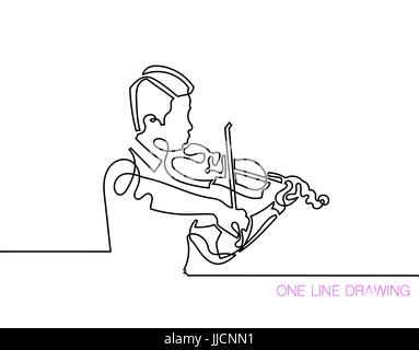 trendy continuous line black and white drawing in minimalistic s Stock Vector