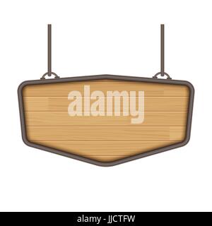 vector wooden sign isolated on white background Stock Vector