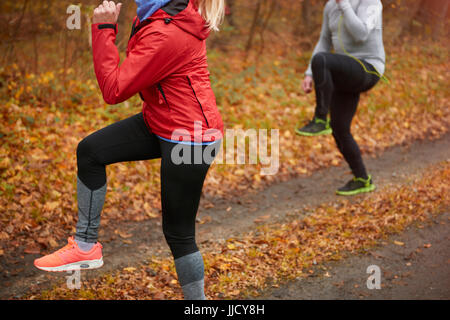 Another exercise is stretching legs Stock Photo