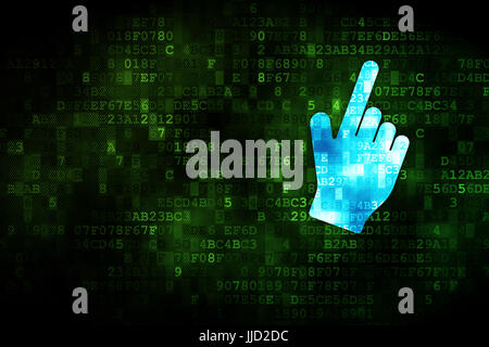 Web design concept: Mouse Cursor on Digital Data Paper background Stock ...