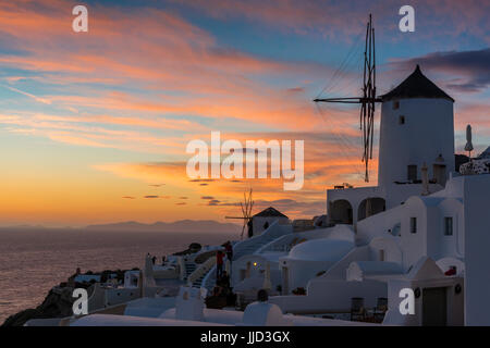 Sunset view, Oia, Santorini, South Aegean, Greece Stock Photo