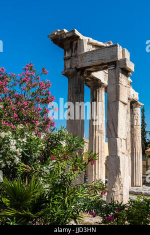 Gate of Athena Archegetis, Roman Agora, Athens, Attica, Greece Stock Photo