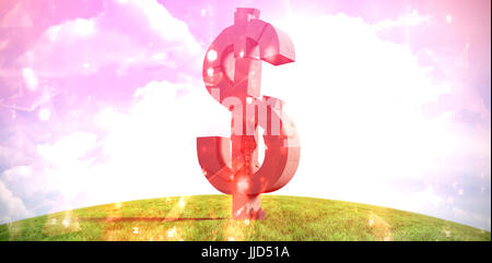 3d composite image of symbols against abstract background Stock Photo