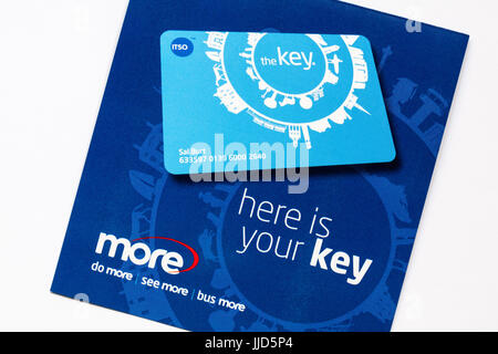 More buses the key smartcard to purchase bus tickets online in advance and get discounts Stock Photo