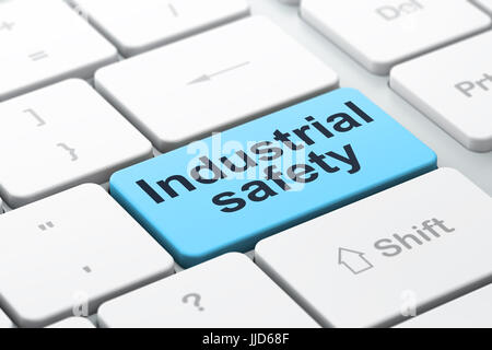 Constructing concept: Industrial Safety on computer keyboard background Stock Photo