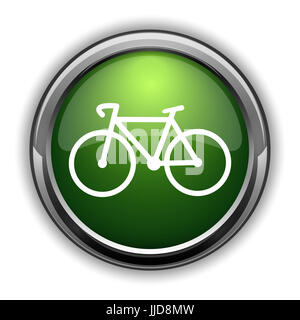 Bicycle icon. Bicycle website button on white background Stock Photo