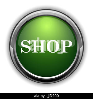 Shop icon. Shop website button on white background Stock Photo