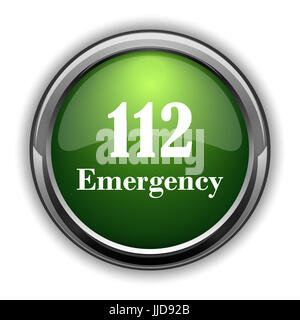 112 Emergency icon. 112 Emergency website button on white background Stock Photo