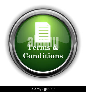 Terms and conditions icon. Terms and conditions website button on white background Stock Photo