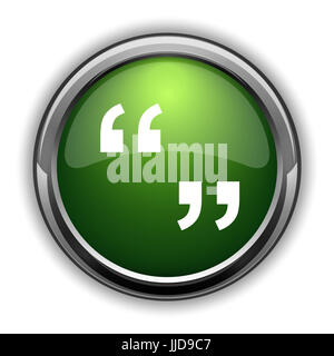 Quotation marks icon. Quotation marks website button on white ...