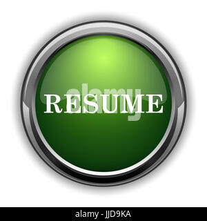 Resume icon. Resume website button on white background Stock Photo