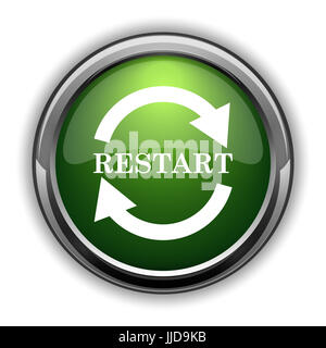 Restart icon. Restart website button on white background Stock Photo