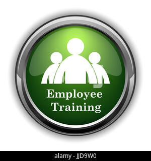 Employee training icon. Employee training website button on white background Stock Photo